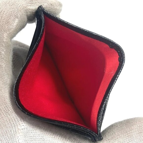 Christian Louboutin 3225316 M KIOS logo Pass Case Card Case Leather Black Unused - Picture 9 of 14